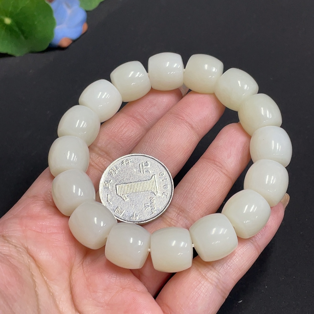 H31659406 Hetian Jade Bracelet Approx. 13.7mm Total Weight About 75g