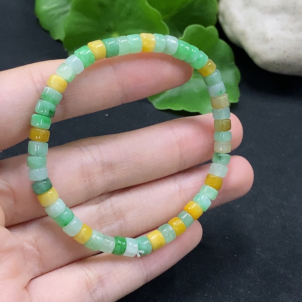 F33894502 Jadeite Beads Strand Approx. 4.9mm Total Weight Approx. 8.9g Color Origin Undetermined