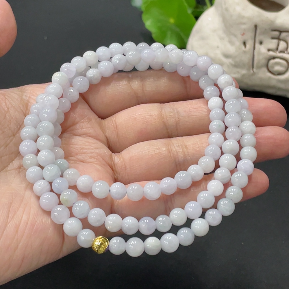 F33876235 Jadeite Bead Necklace Approximately 5.9mm Beads Total Weight About 43.48g Non-Gold Matching Beads