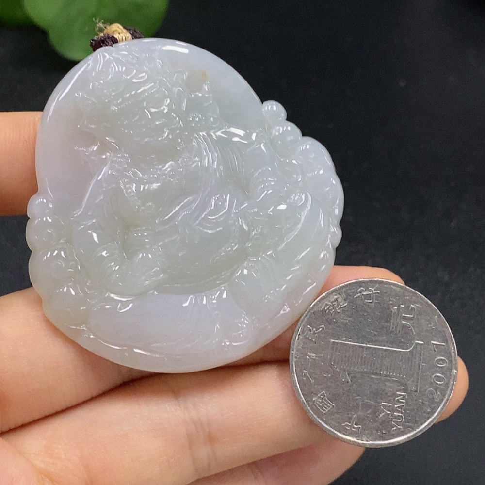 F19183320 Jadeite Yellow Jambhala Pendant Total Weight: 31.002g