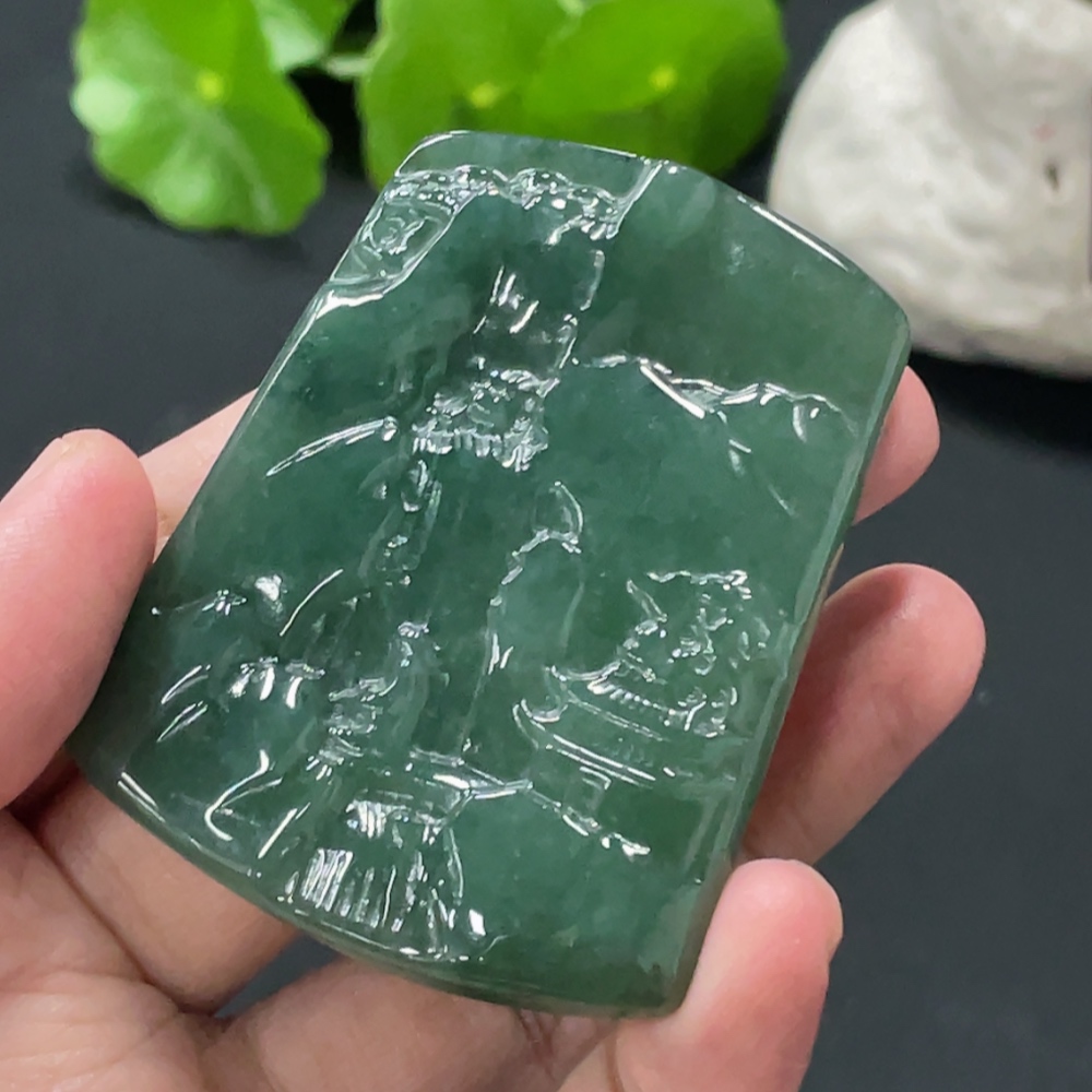 F32739616 Jadeitelandscape pendant, total weight approximately 48.16g