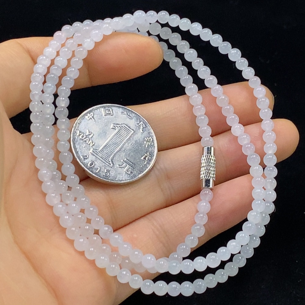 F33861545 Jadeite Bead Necklace Approx. 3.5mm Total Weight Approx. 15.36g Non-Gold
