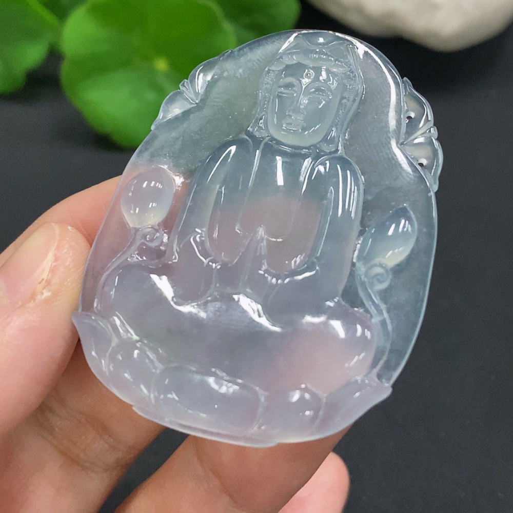 F30528549 Jadeite Guanyin Pendant, Total Weight Approx. 16.6g