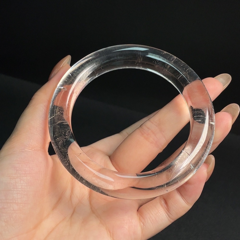 C31656076 Crystal Bracelet with Visible Organic Matter, Total Weight Approx. 76.3g, Size 60