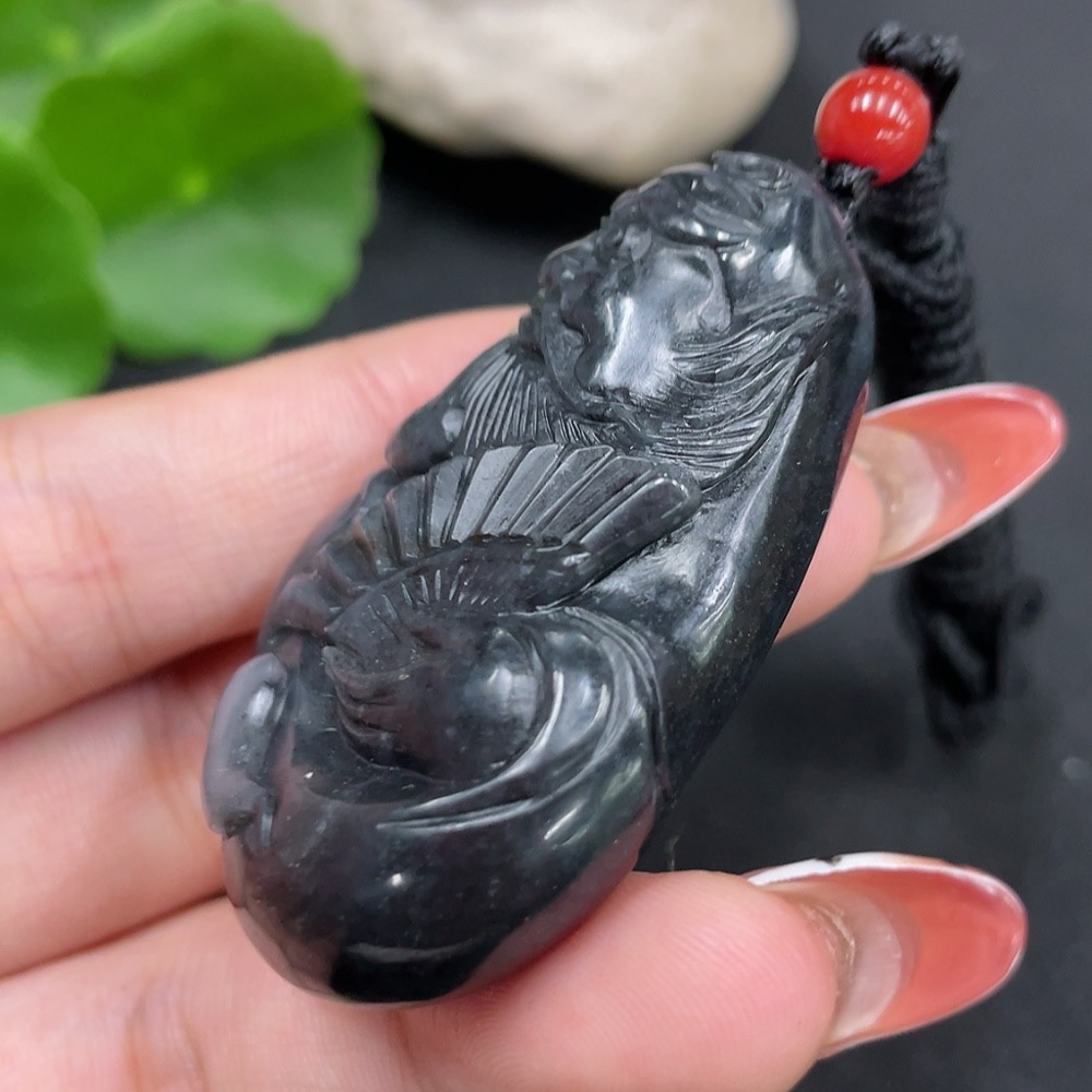 H34062709 Hetian Jade Pendant Zhong Kui