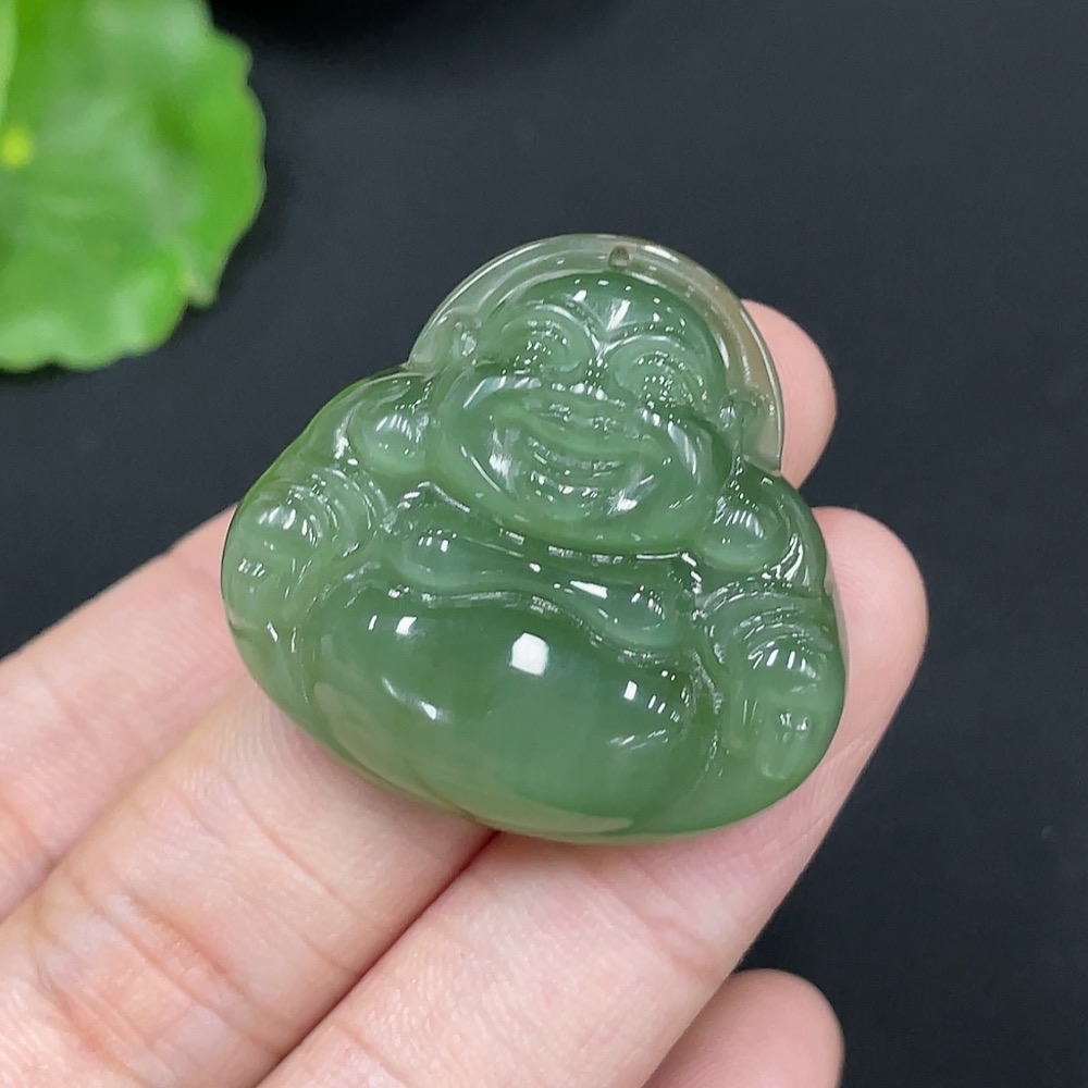 H27169747 Hetian Jade Pendant Buddha Total Weight Approx.13.9g