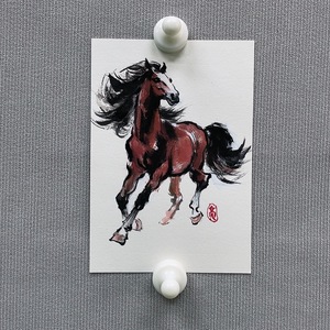 P39621103 蔺亮《马到成功》宣卡纸国画 无装裱