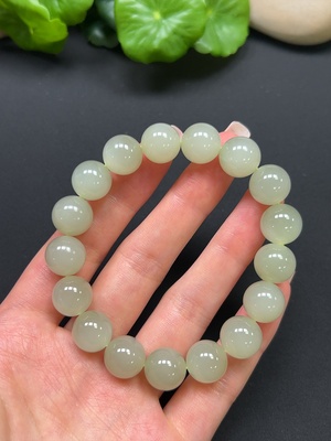 H41917429 和田玉手串 卡12mm 总重约45.6g