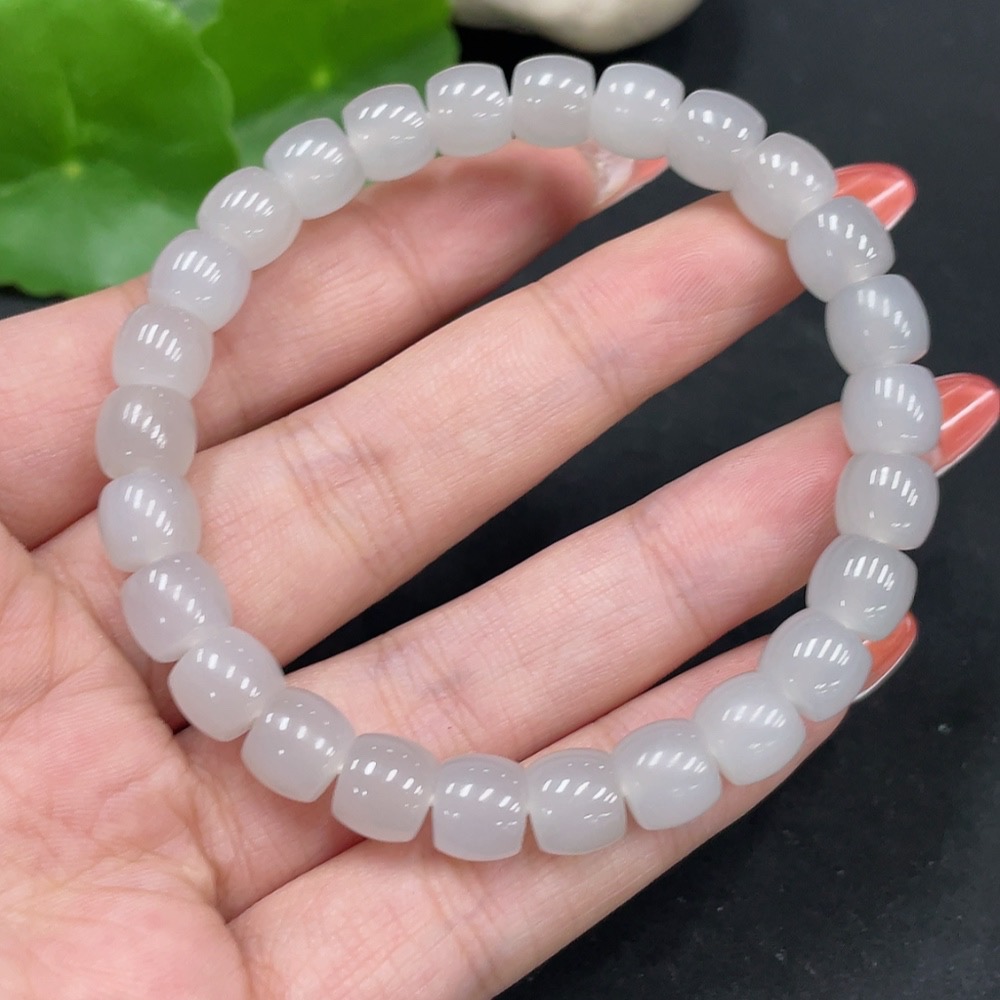 H35084667 Hetian Jade Bracelet, Approx. 8mm, Total Weight About 22.5g