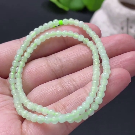 F33837129 JadeiteBeaded Bracelet Approx.3.3mm Total Weight About 6.56g