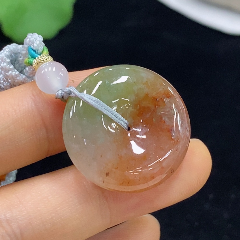 F35135829 Jadeite Peace Knot Pendant Total Weight Approx. 10.65g (including rope weight) with non-A grade bead