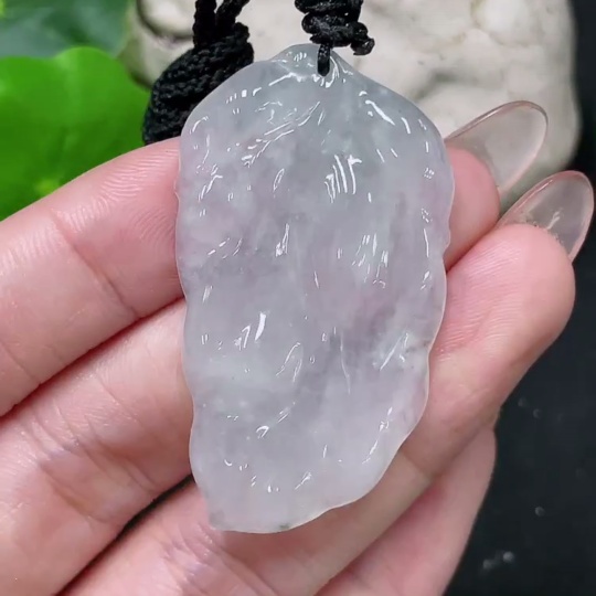 F34985145 Jadeite Pendant with Cord, Total Weight Approximately 13.76g