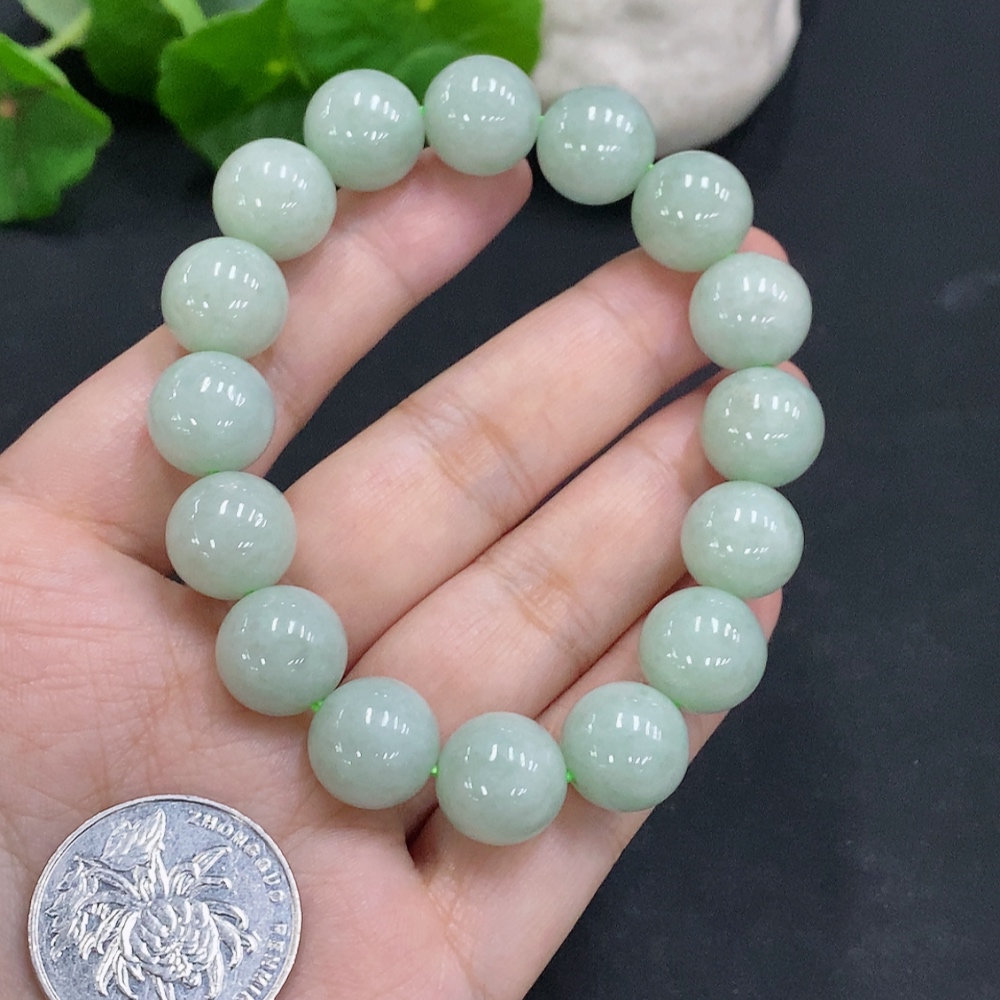 F32801418 Jadeite Bead Necklace Approx. 12.7mm Total Weight Approx. 59g