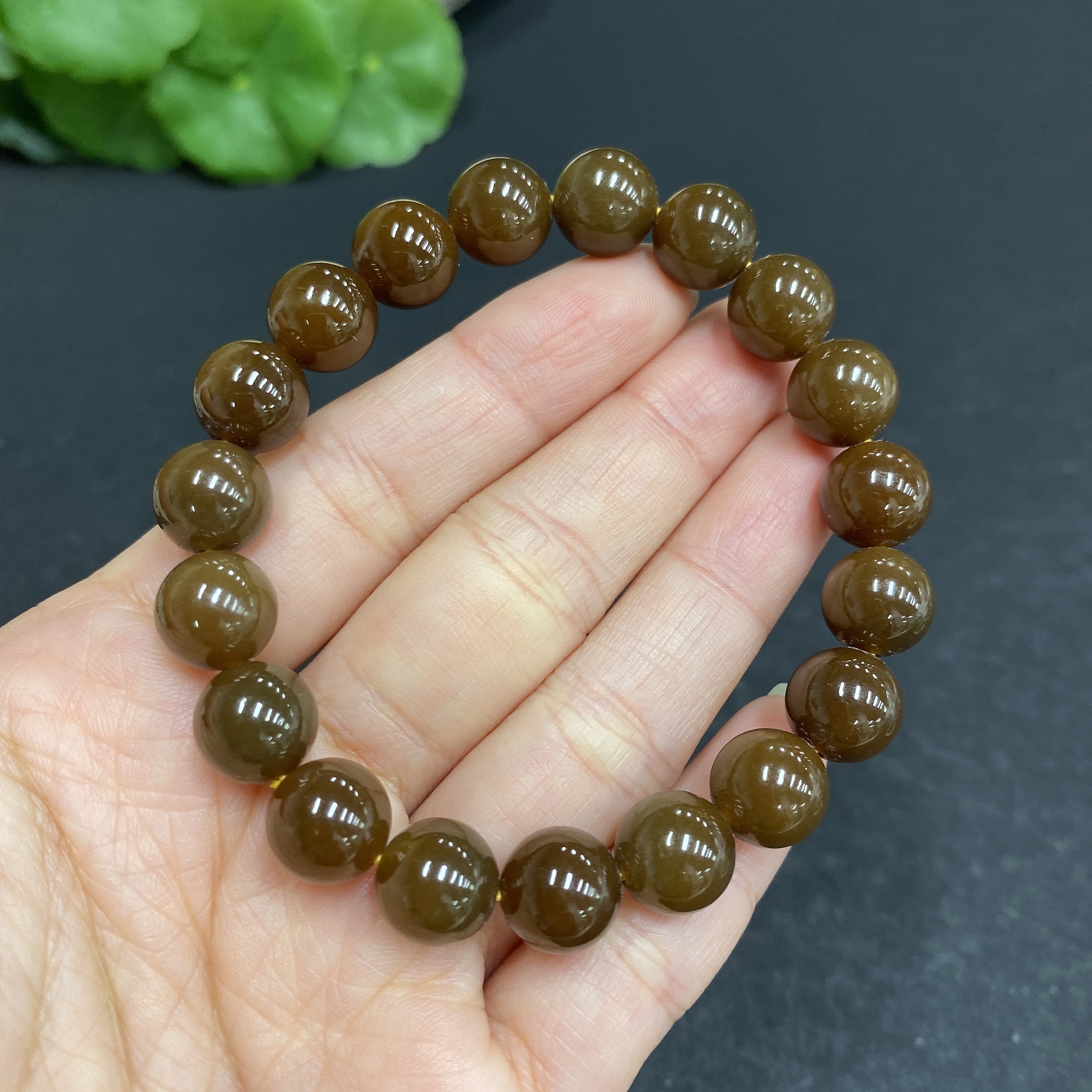 H33902730 Hetian Jade Bracelet Approx. 9.5mm Total Weight Approx. 26.8g