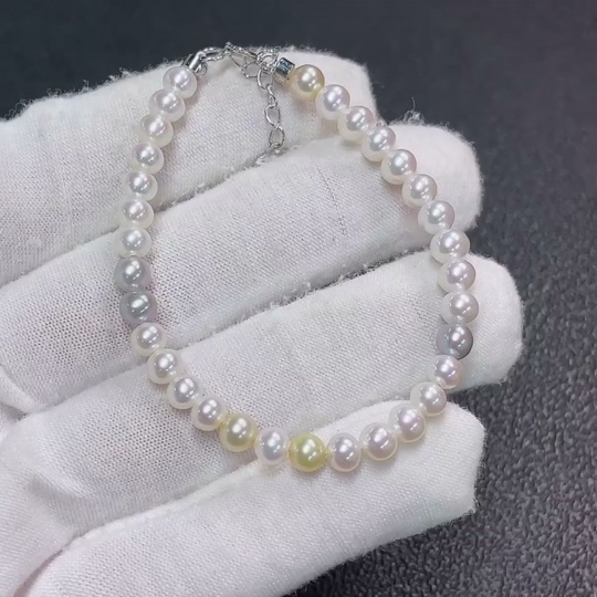 C32817295 Pearl Bracelet Non-Gold Color Origin Undetermined Total Weight Approx. 4.91g Size About 4.8mm