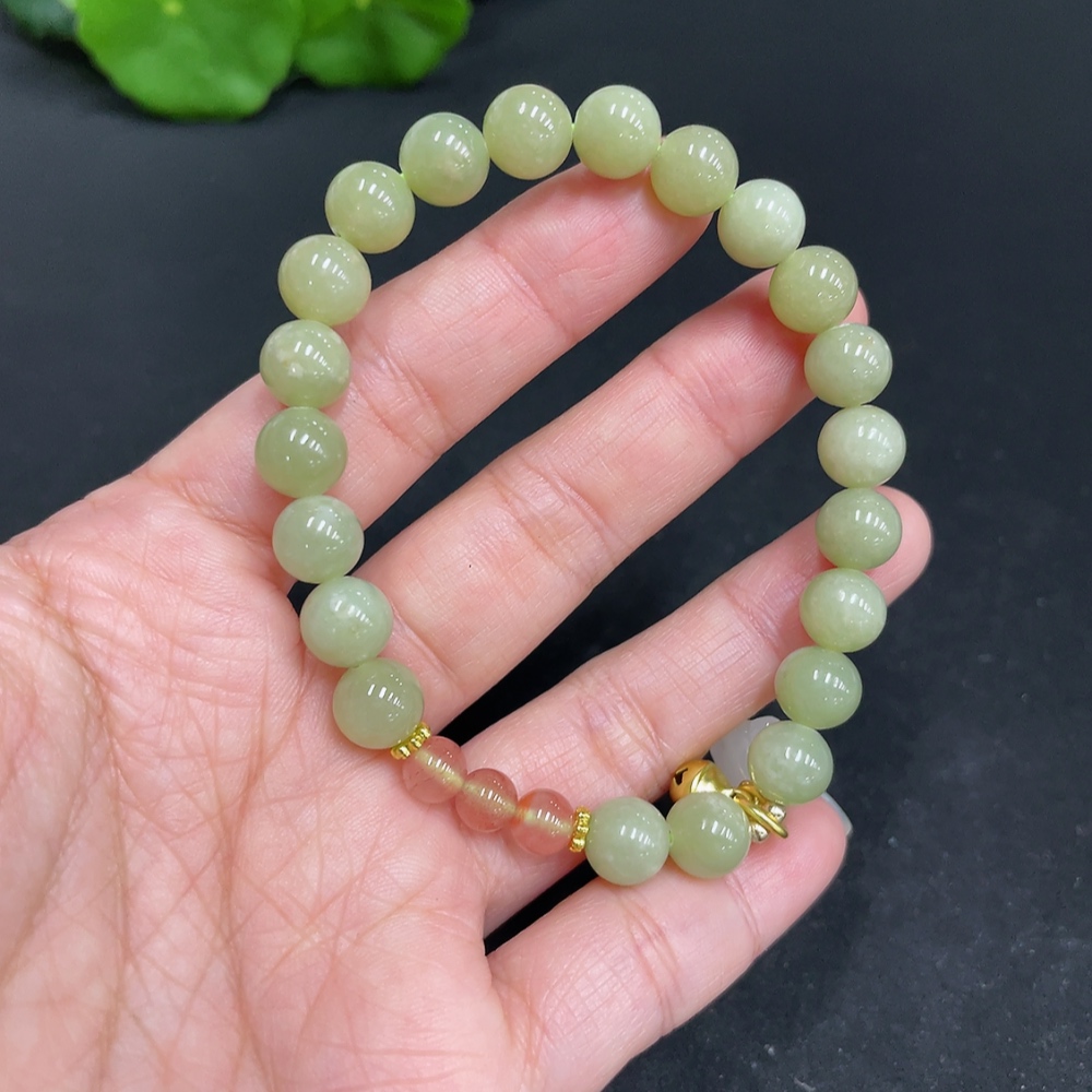 H34037361 Hetian Jade Bracelet, Approx. 7.8mm, Non-gold Inlaid, Total Weight Approx. 18.2g, Accessories Not Hetian Jade
