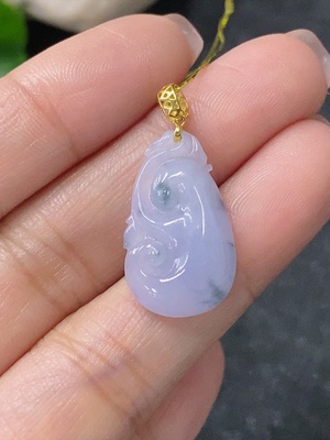 F34042594 Jadeite Ruyi Pendant 18k Total Weight Approx. 1.7.5g