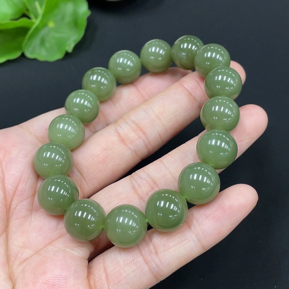 H26977016 Hetian Jade Bracelet, Approx. 11.7mm, Total Weight Approx. 42.8g