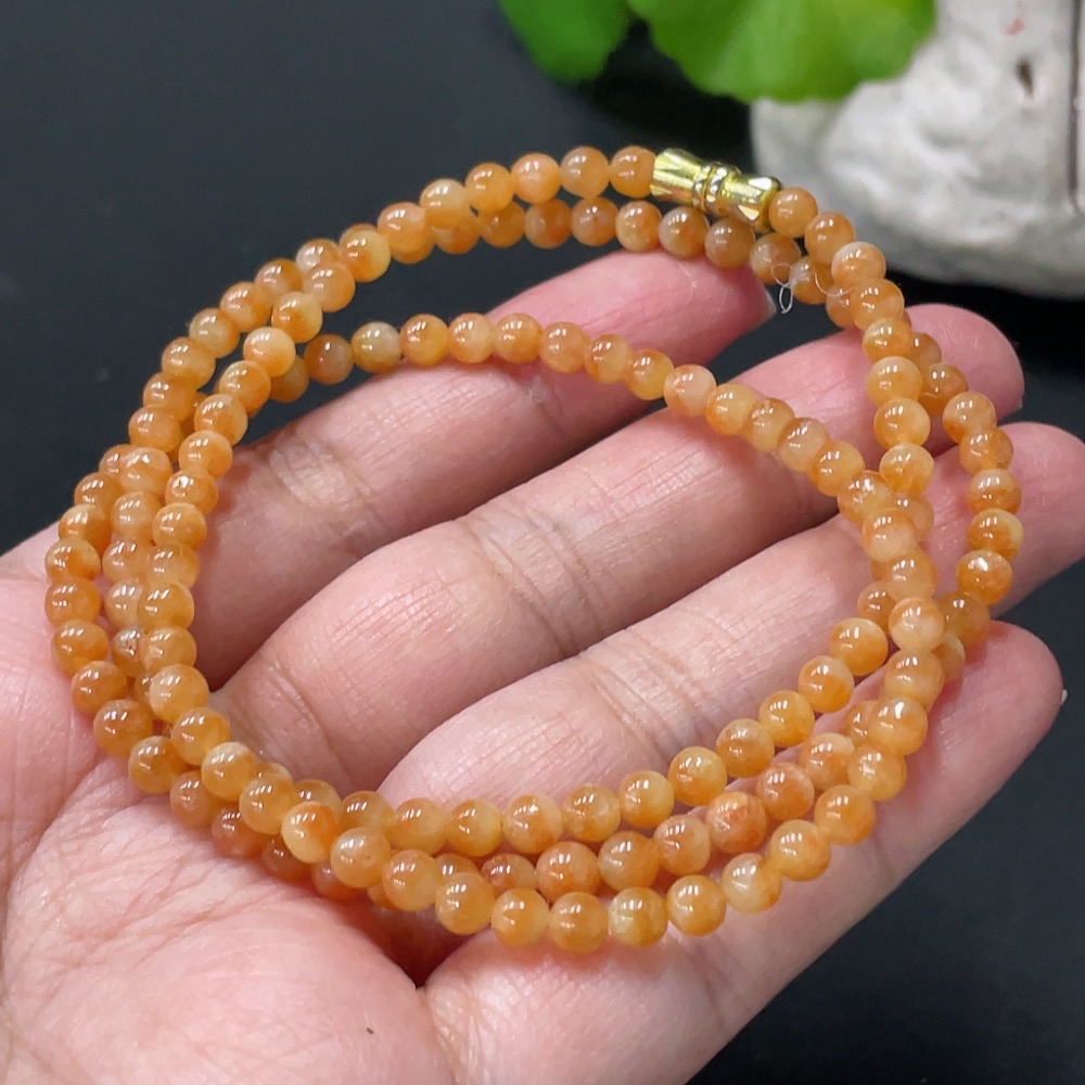 F34018783 Jadeite Bead Necklace Approximately 4.1mm Total Weight About 17.89g Color Origin Undetermined