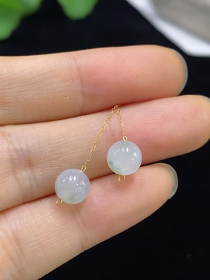 F32707281 Jadeite Earrings 18k Total Weight Approx.1.12g (Excluding Ear Tips Weight)