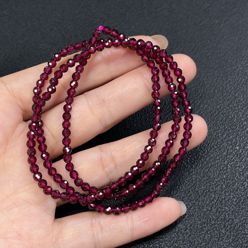 C29339322 Garnet Beaded Necklace Total Weight Approx.11.82g Size About 3.1mm