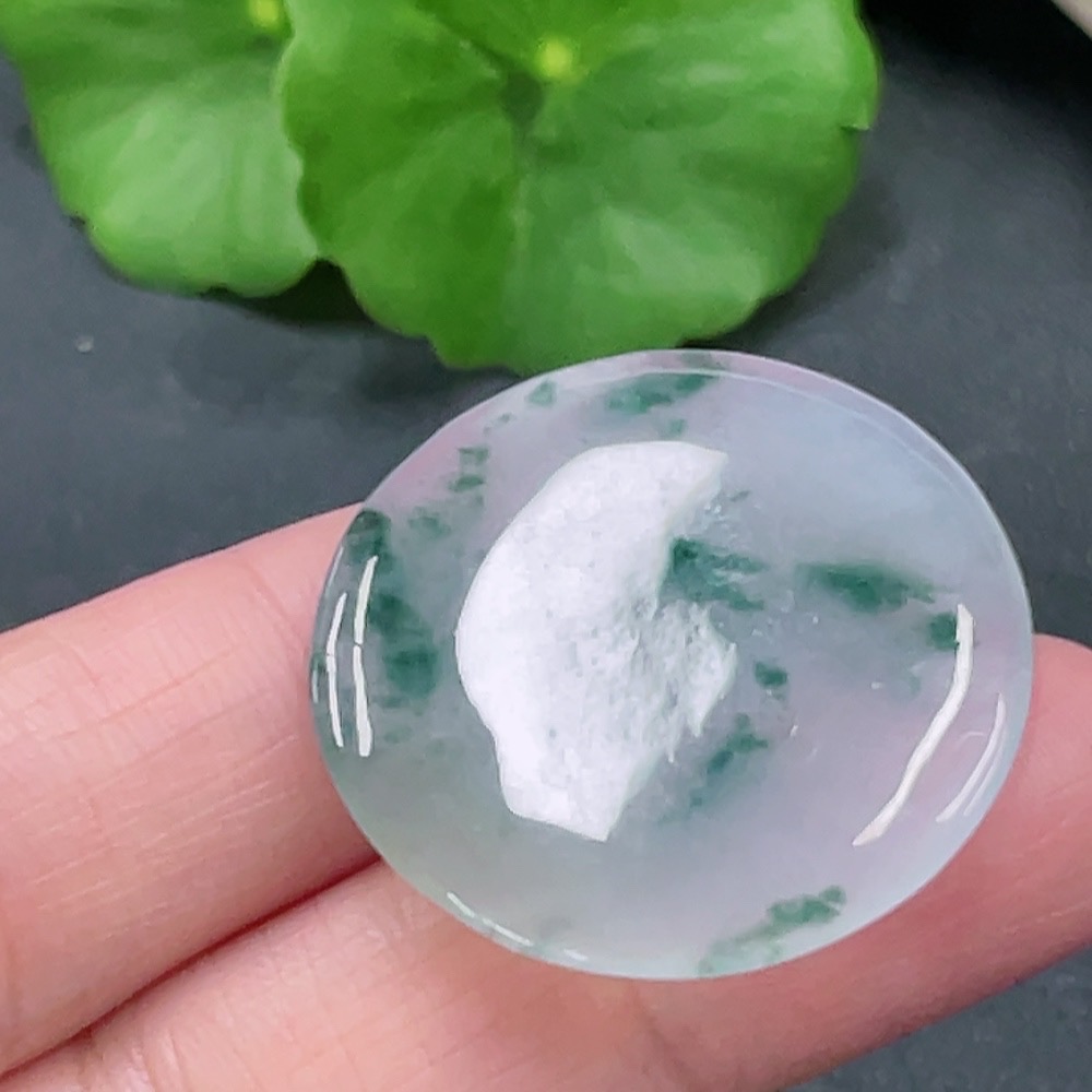 F22455948 Jadeite Inlaid Piece Total Weight 6.720g
