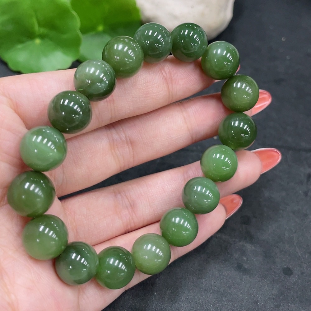 H34979299 Hetian Jade Jasper Bracelet, Approx. 11.6mm, Total Weight About 43.5g