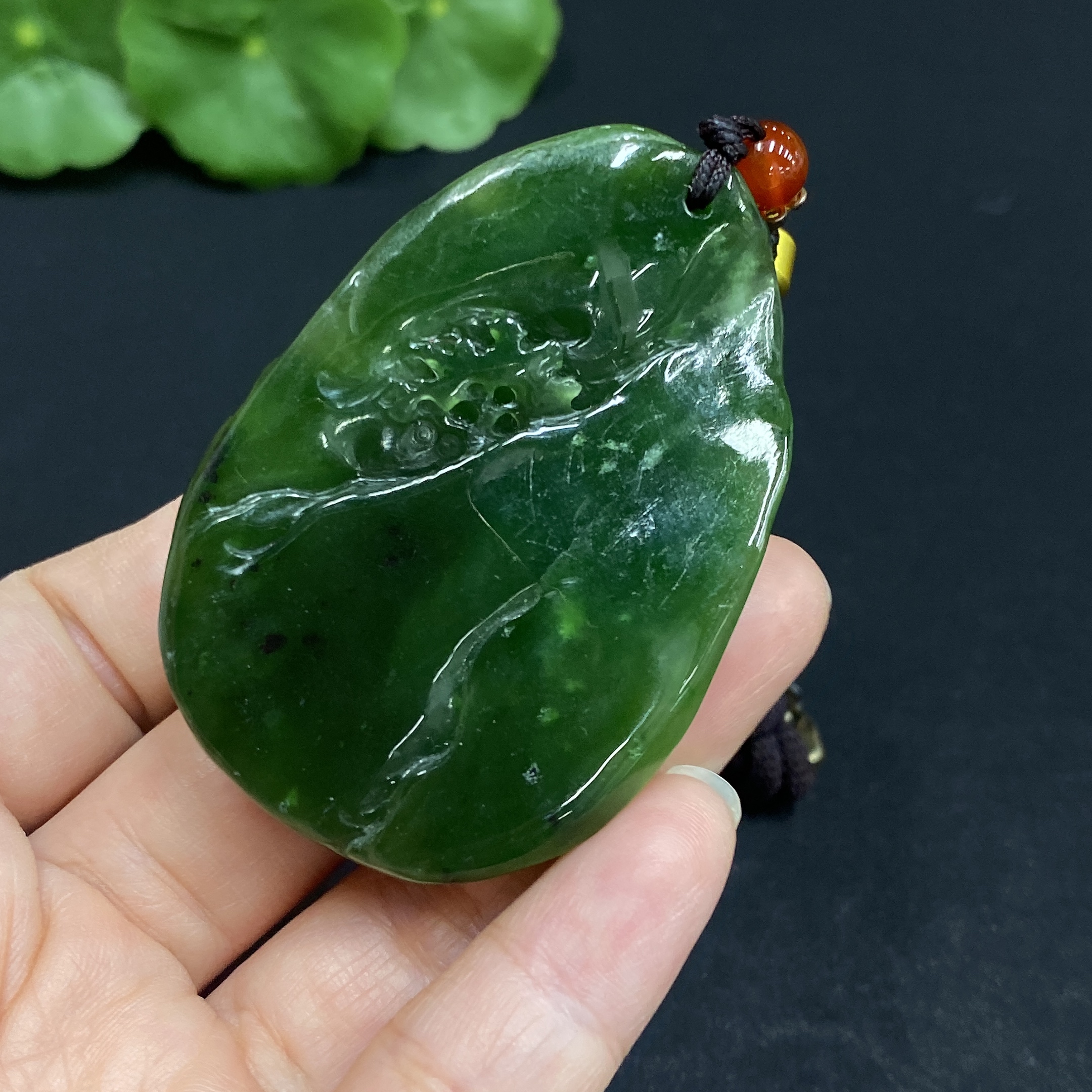 H31667798 Hetian Jade Pendant Landscape Total Weight (including rope) 46.1g