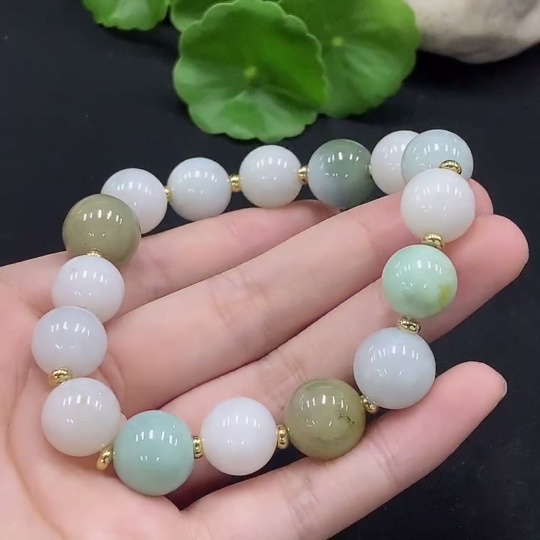 F34028598 Jadeite Bracelet Approx. 12/13mm Non-Gold-Inlaid Total Weight Approx. 56.38g