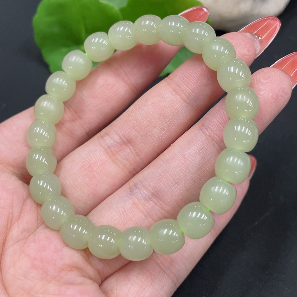 H34016928 Hetian Jade Bracelet Approx.8mm Total Weight Approx.21.1g