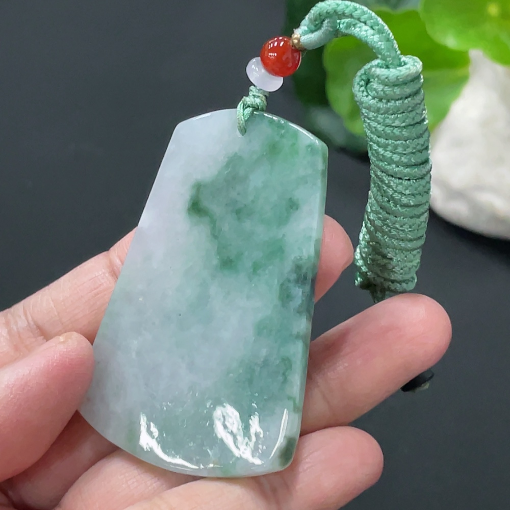 F34058554 Jadeite Plain Pendant Total weight about 22.8g with other mineral components non-A beads