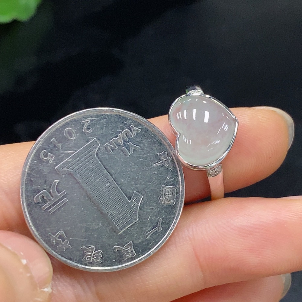 F27067568 Jadeite Inlaid Ring 18k Gold Size 14 Total Weight Approx. 2.7g