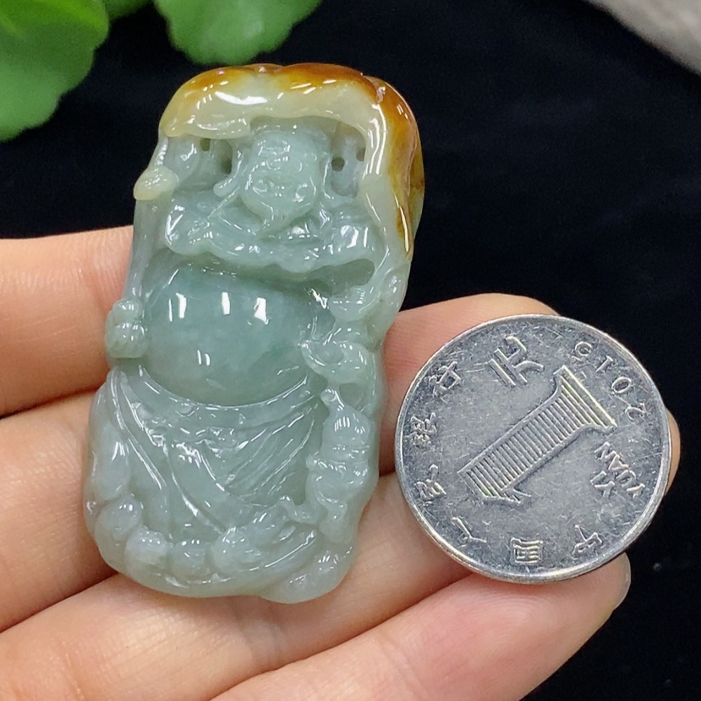 F30530649 Jadeite God of Wealth Pendant
