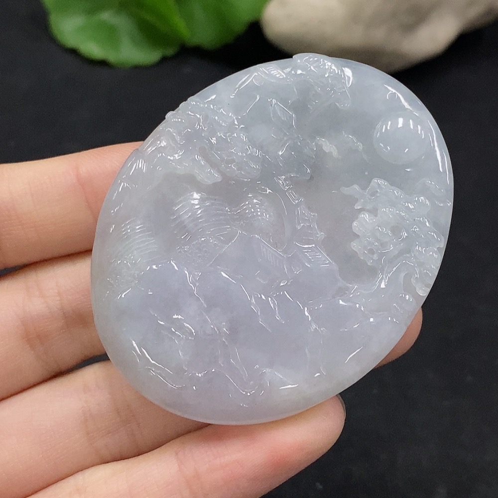 F35089938 Jadeite Landscape Pendant Total Weight Approximately 35.88g