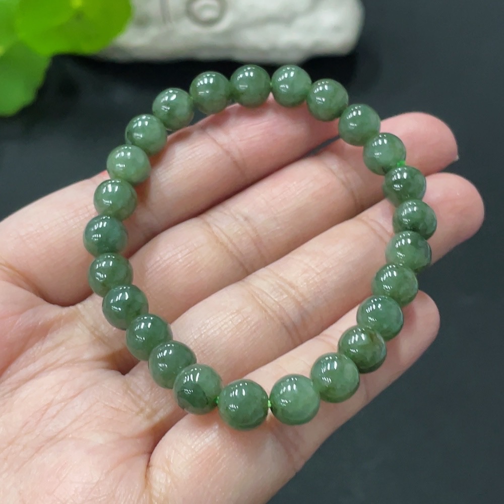 F34058176 Jadeite Beads Bracelet Approx. 7.2mm Total Weight Approx. 15.46g