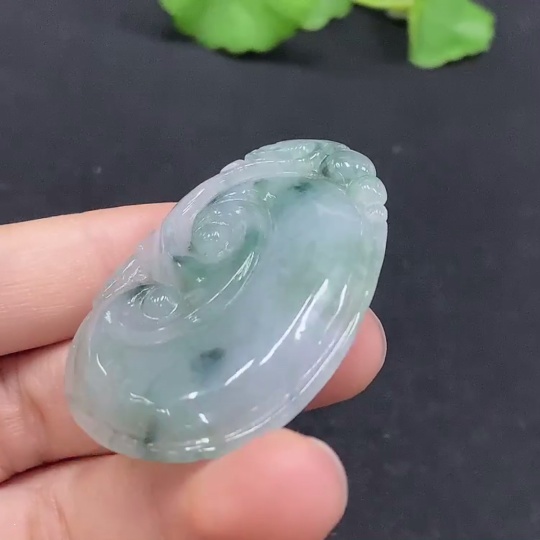 F32820249 Jadeite Ruyi Pendant Total Weight Approx. 14.87g Including Other Mineral Components