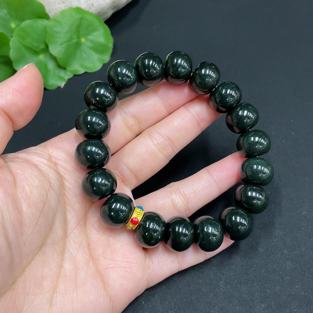 H35102388 Hetian Jade Bracelet, approx. 13.8 mm, total weight approx. 69.6g, non-gold