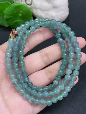 F33884205 Jadeite Bead Necklace Non-Gold Inlaid Total Weight Approximately 41.1g Size About 5.8mm