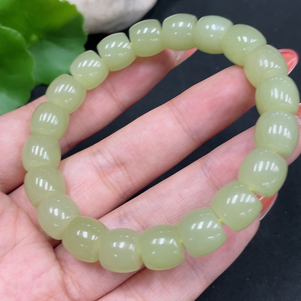 H34027752 Hetian Jade Bracelet, Approx. 9.7mm, Total Weight Approx. 34.2g