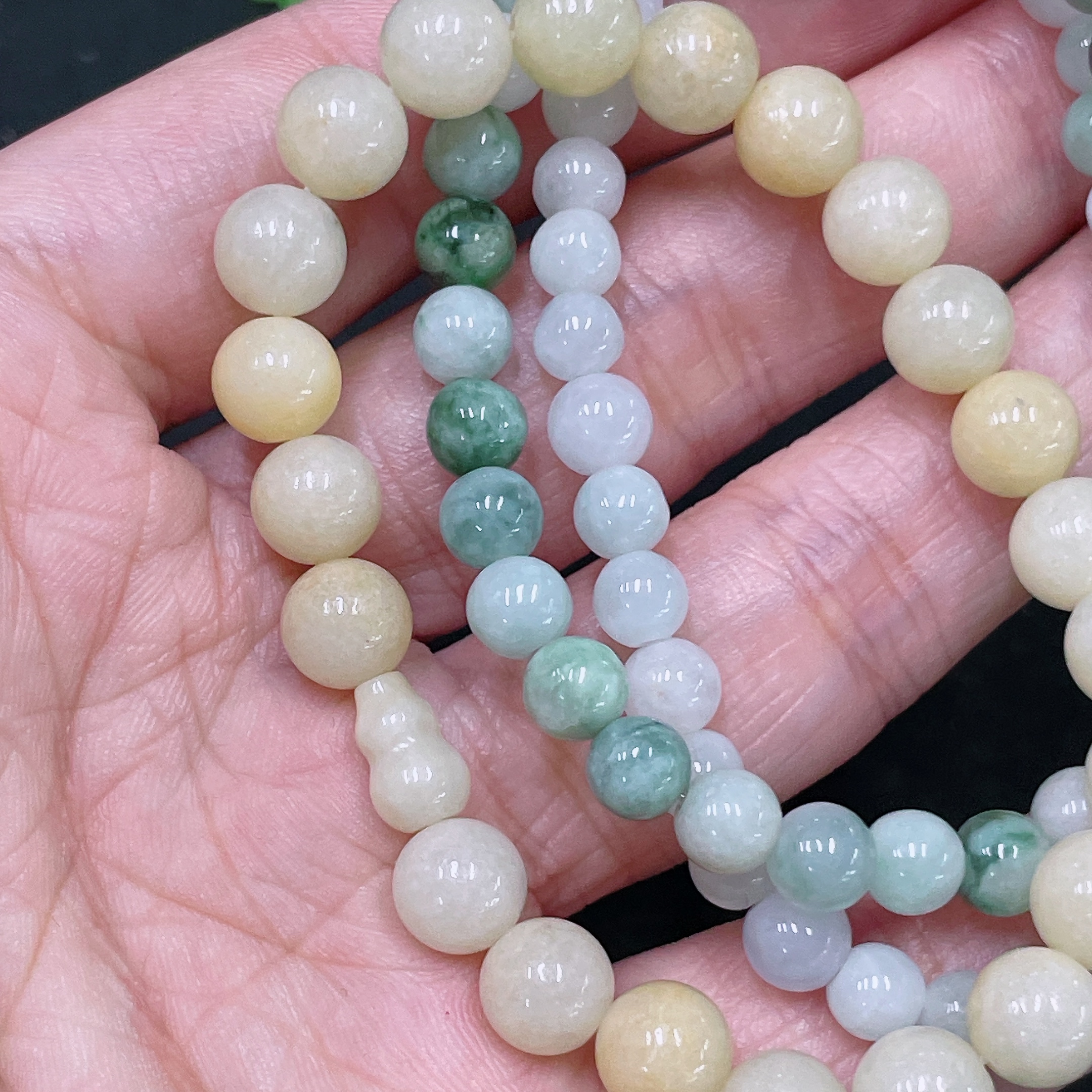 F34020716 Jadeite Bracelet Sell as a Lot Yellow Color Origin Undetermined