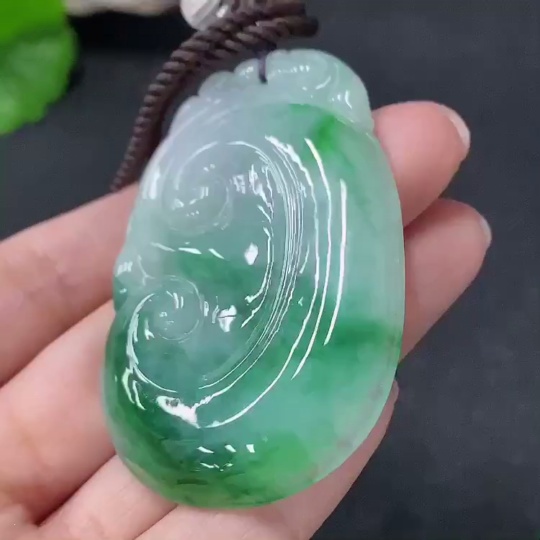 F29373183 Jadeite Ruyi Pendant Total weight about 25.9g (including rope weight)