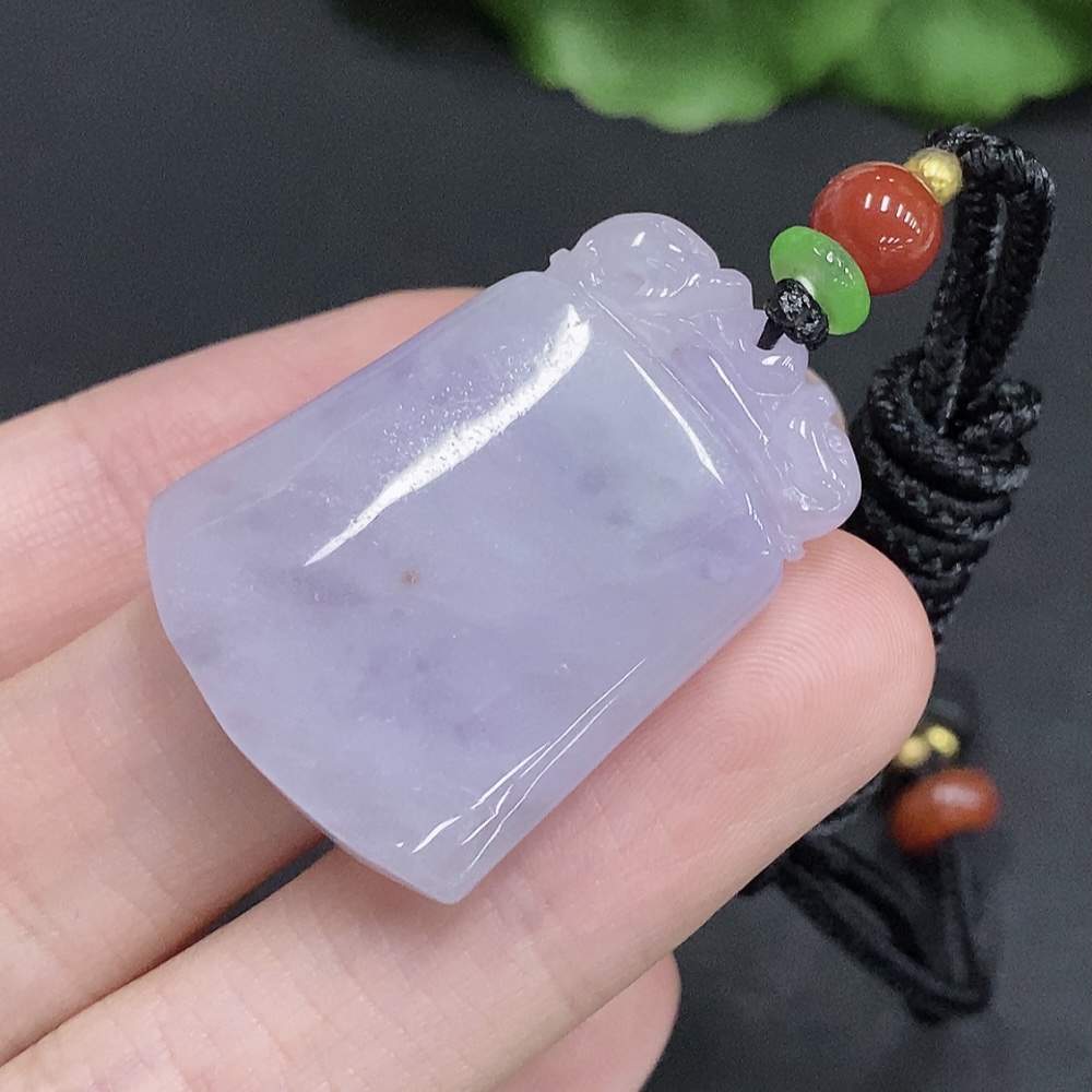 F35123834 Jadeite Antique Pendant Total Weight Approx. 13.4g (Including Rope Weight) Beads Not Jadeite