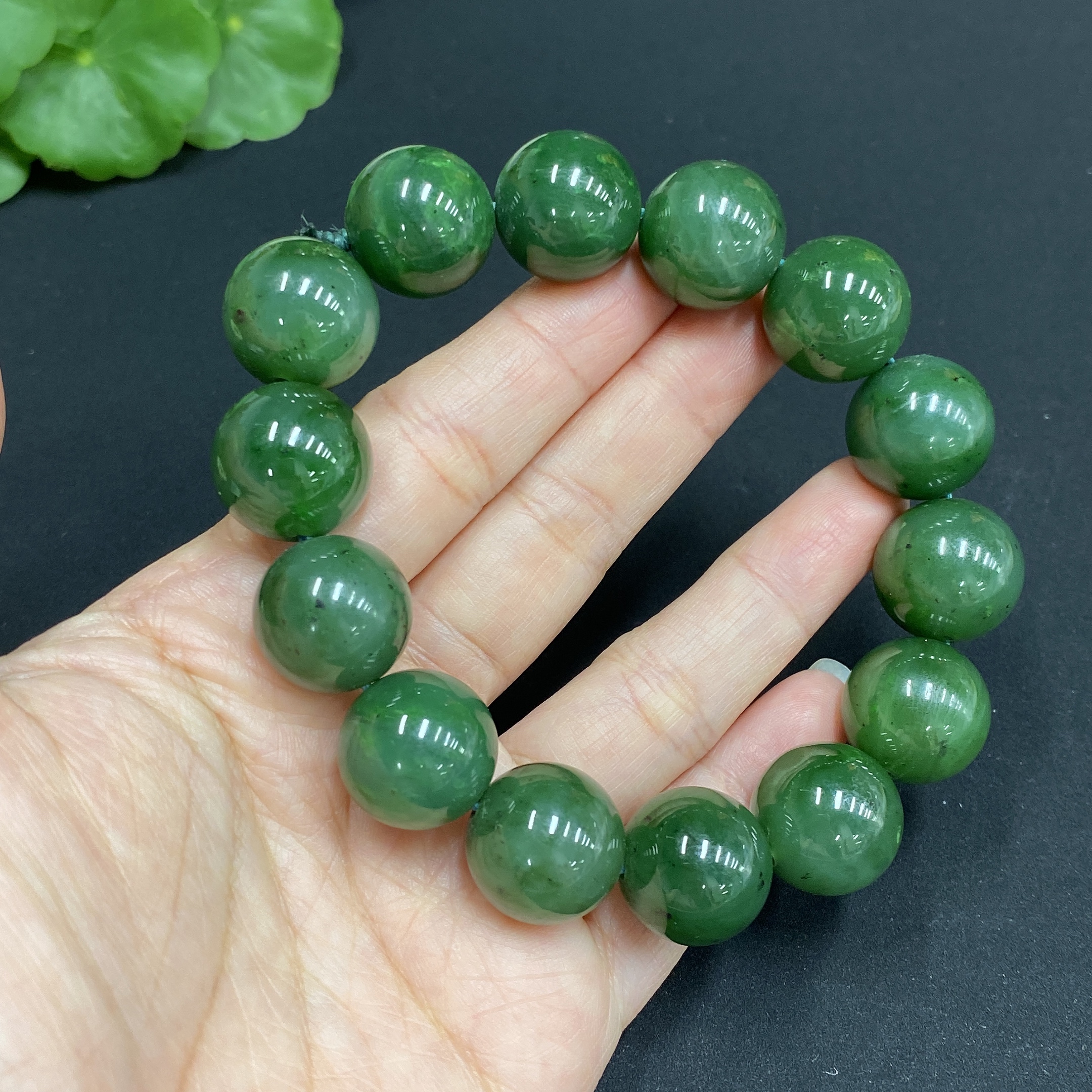 H34986415 Hetian Jade Jasper Bracelet, Approx. 15.6mm, Total Weight Approx. 87.1g