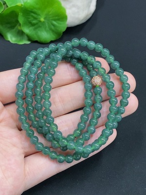 F30543513 Jadeite Bead Necklace, Non-Gold Setting, Approx. 4.7mm, Total Weight Approx. 26.8g