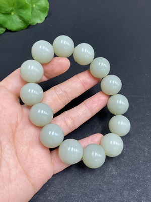 H33903606 Hetian Jade Bracelet   Approx.15.4mm   Total Weight Approx.84.2g