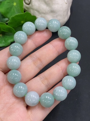F34050232 Jadeite Bead Necklace Approximately 12.6mm Total Weight About 59.9g