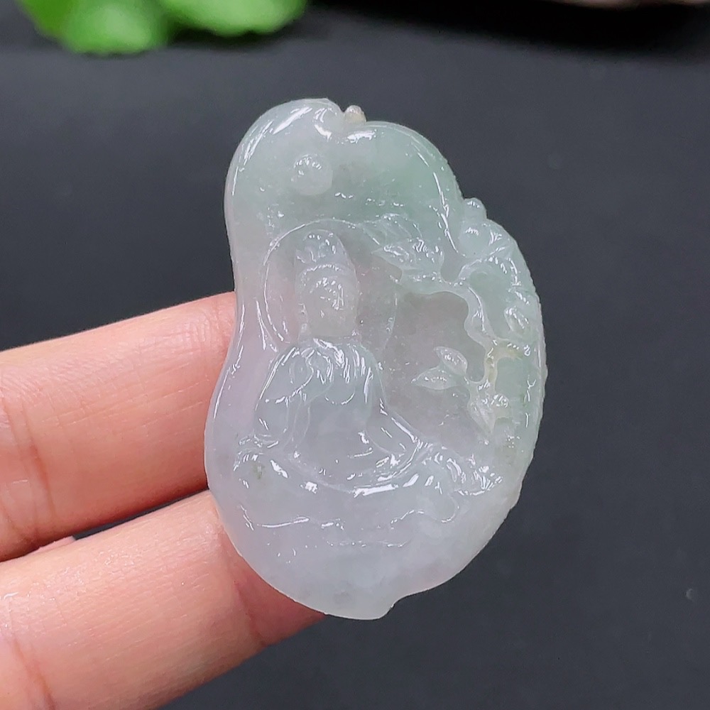 F26984842 Jadeite Guanyin Pendant Total Weight Approx. 14.75g
