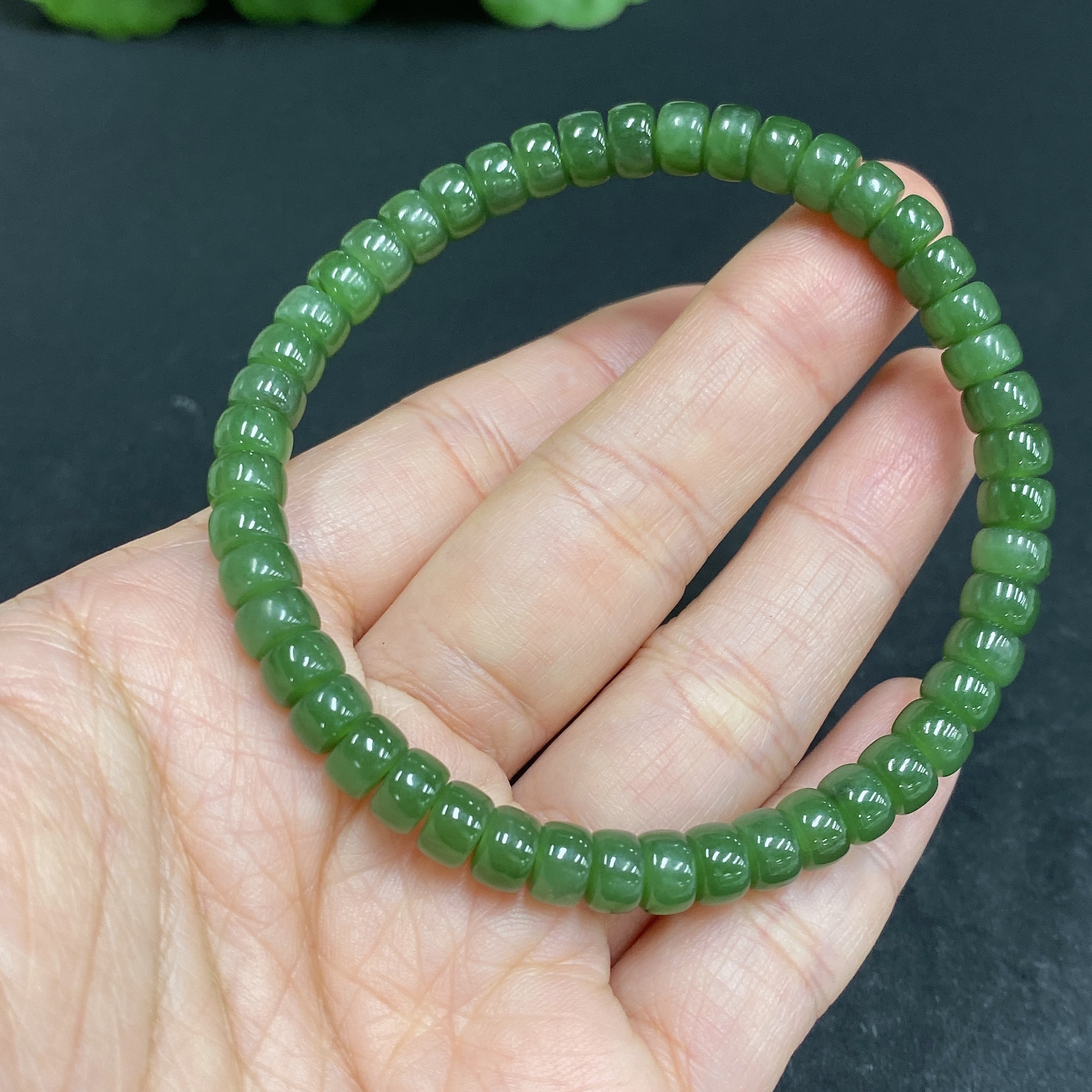 H33904105 Hetian Jade Bracelet, Approx. 5.8mm, Total Weight Approx. 13g