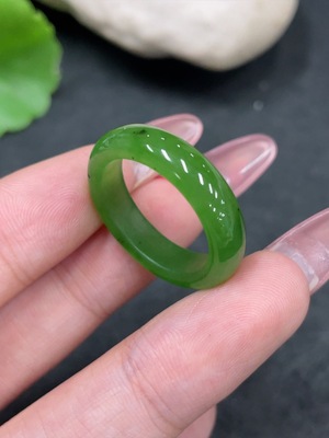 H34959357 Hetian Jade Ring Size 17 Total Weight Approx. 2.9g