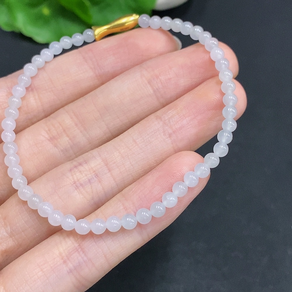 F31645931 Jadeite bracelet suspected to be gold-plated, total weight approx. 3.8g, size approx. 3.4mm